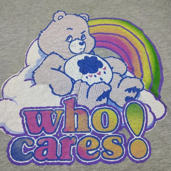 Care Bears T-Shirt Womens Size XXL Gray Short Sleeve Crew Who Cares Graphic - Picture 3 of 7